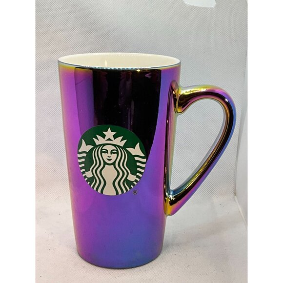 2022 Holiday Starbucks 16 Oz Iridescent Rainbow Ceramic Mug - Picture 1 of 8
